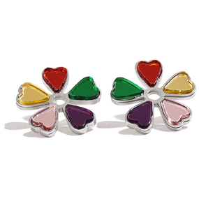 Acrylic Flower Earrings Supplier - JINYOU 2261 Colorful Plant Charm Stud