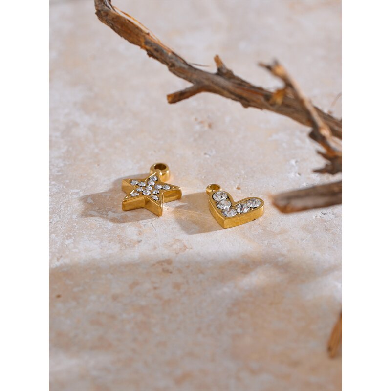 Cubic Zirconia DIY Supplier - JINYOU 0094 Trendy Stainless Steel Heart Love