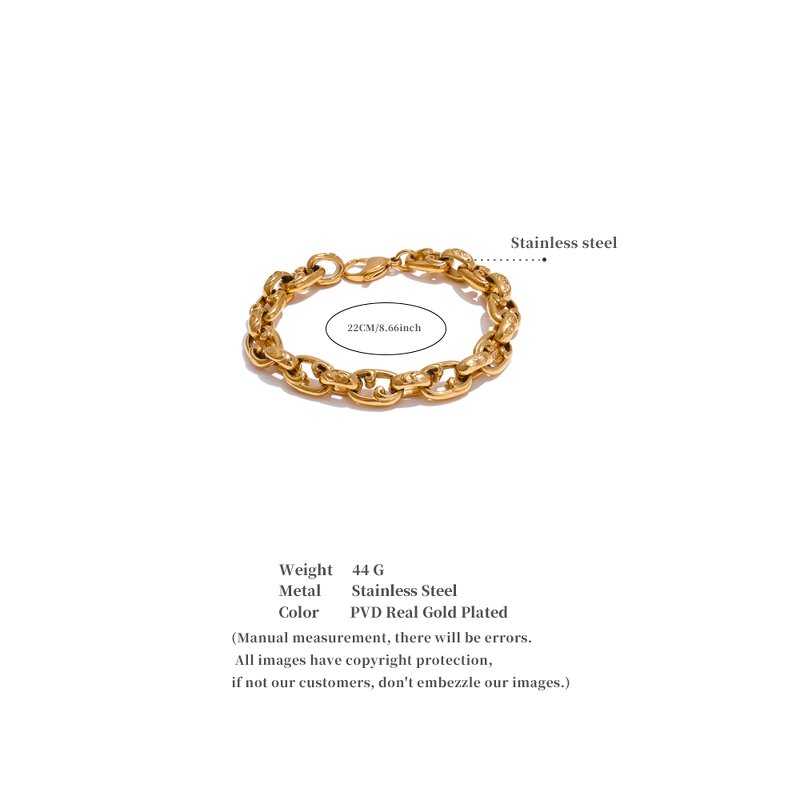 Cuban Chain Bracelet Supplier - JINYOU 5425 New Arrival 22cm Stainless Steel