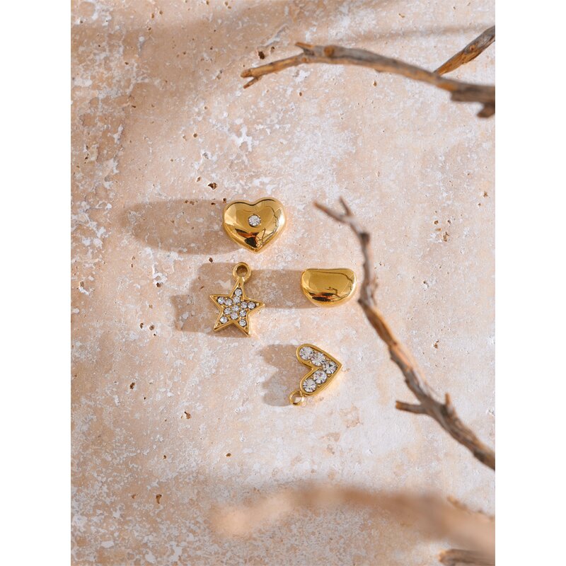 Cubic Zirconia DIY Supplier - JINYOU 0094 Trendy Stainless Steel Heart Love