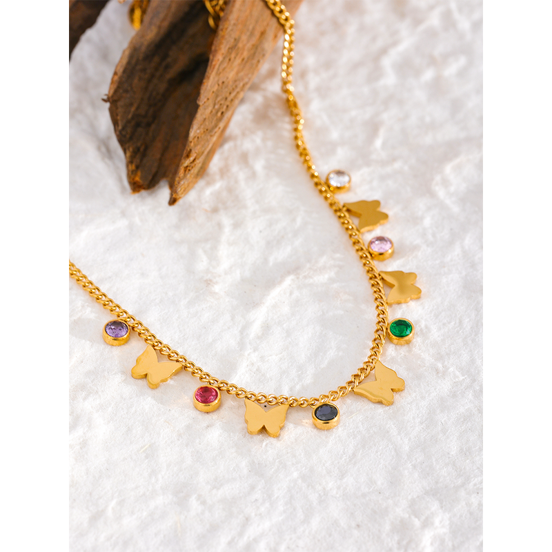 Butterfly Drop Anklet Manufacturer - JINYOU 2156 Exquisite Colorful Cubic