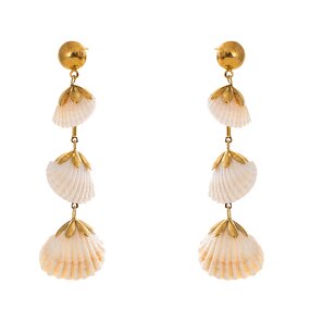 Natural Shell Drop Earrings Supplier - JINYOU 5166 New Arrivals Stainless Steel
