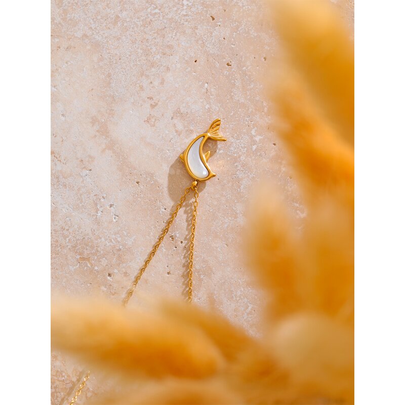 Shell Dolphin Necklace Supplier - JINYOU 5075 New Arrival Natural 18K Gold