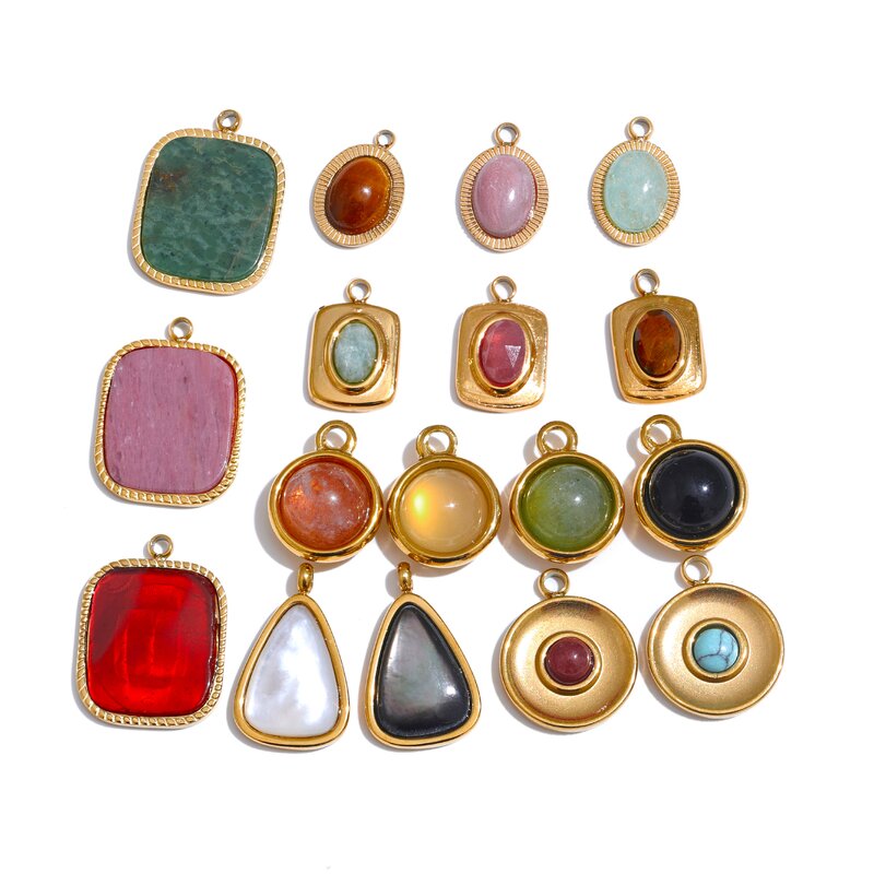 Natural Stone Pendant Supplier - JINYOU 0038 Exquisite Stainless Steel Square