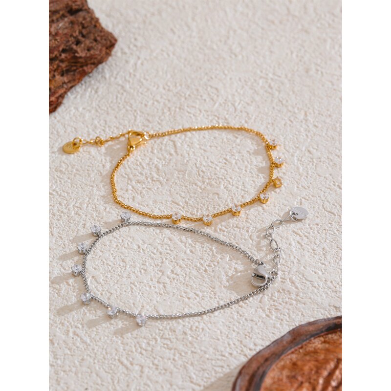Zirconia Chain Bracelet Supplier - JINYOU 4817 New Arrival Cubic 18K Gold Plated