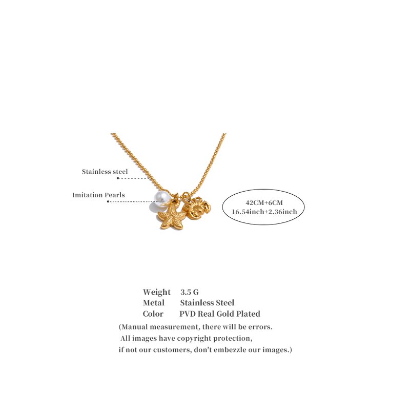 Starfish Crab Necklace Supplier - JINYOU 5214 New Arrival Simulated Pearl