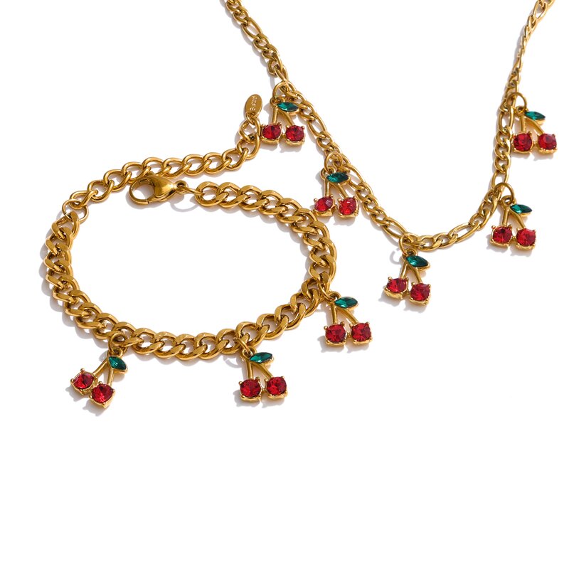 Zircon Cherry Set Supplier - JINYOU 4566 Chain Necklace Bracelet Statement