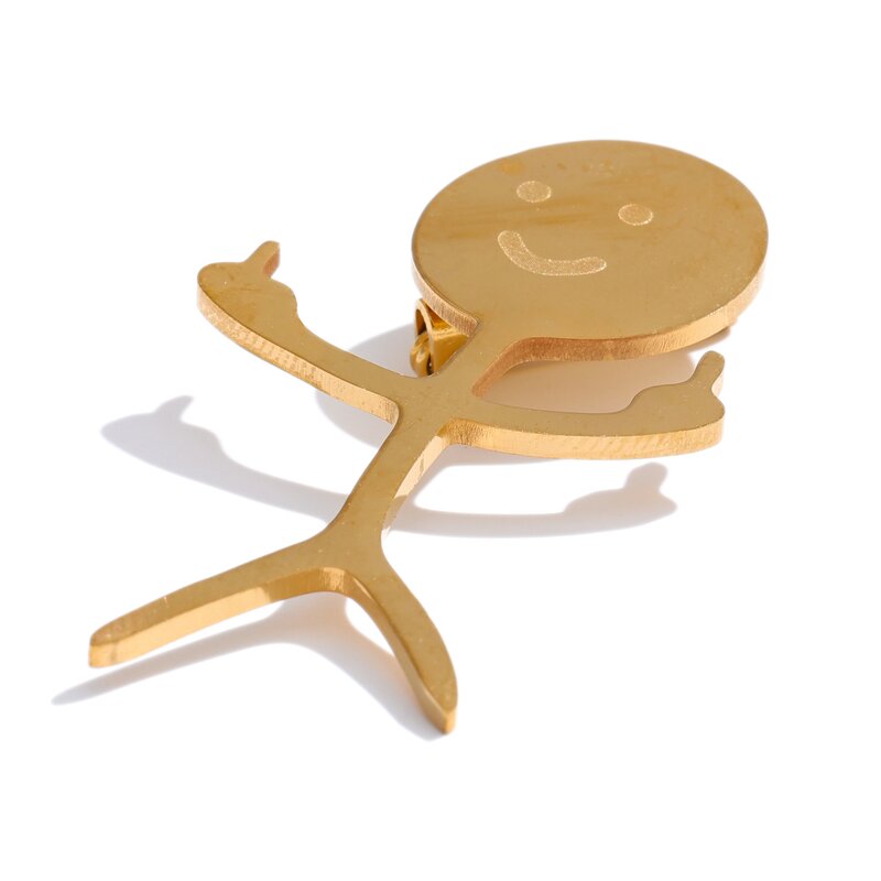 Match Man Brooch Manufacturer - JINYOU 4531 Fashion Stainless Steel Metal Cute