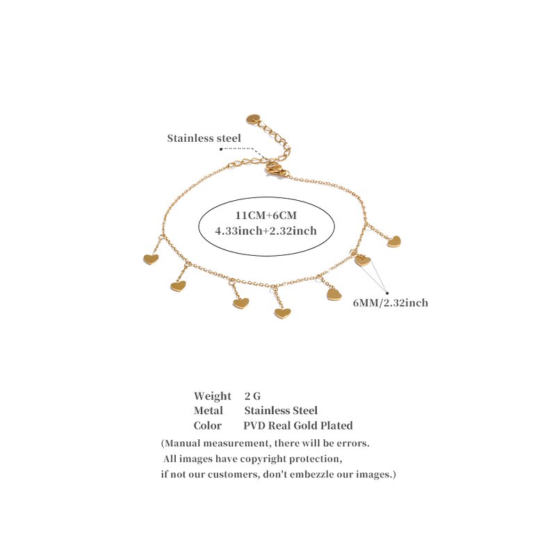 Heart Chain Anklet Manufacturer - JINYOU 4336 Fashion Summer Barefoot Bracelets