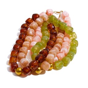 Acrylic Beads Set Supplier - JINYOU 812 New Square Beads String Bracelet