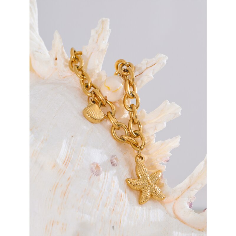 Metal Chain Bracelet Supplier - JINYOU 4282 Stainless Steel 18K Gold PVD