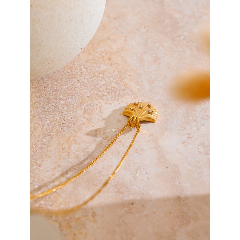 Zircon Shell Necklace Manufacturer - JINYOU 5081 New Arrival Waterproof PVD