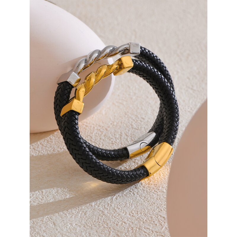 Twisted Wide Bangle Supplier - JINYOU 5452 Design 65mm Stainless Steel 18K