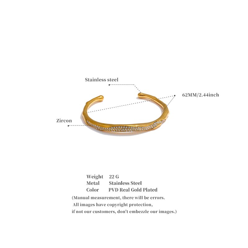 Zircon Open Bracelet Manufacturer - JINYOU 4492 New Arrival Rust Proof Fashion