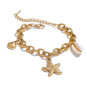 Metal Chain Bracelet Supplier - JINYOU 4282 Stainless Steel 18K Gold PVD