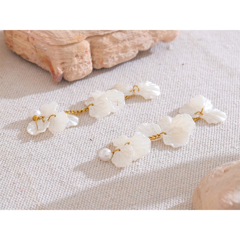 Shell Shape Pendant Earrings Supplier - JINYOU 4183 New Arrivals Stainless Steel