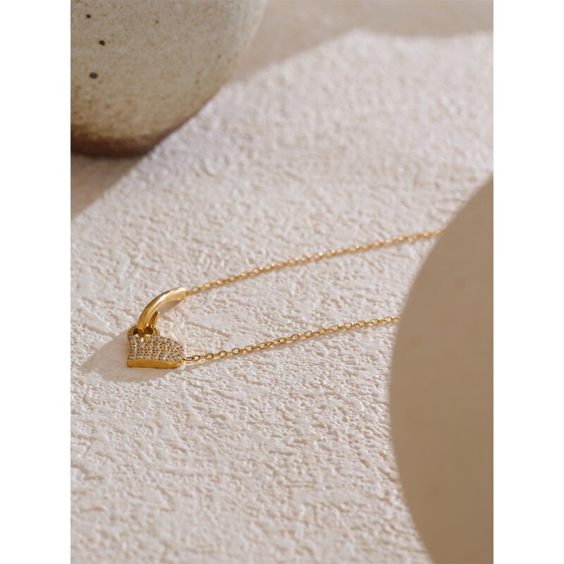 Zircon Heart Necklace Supplier - JINYOU 5187 New Arrival PVD Stainless Steel