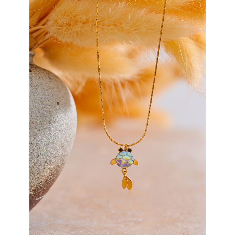 Fish Shape Shell Necklace Supplier - JINYOU 5092 New Design Colorful PVD