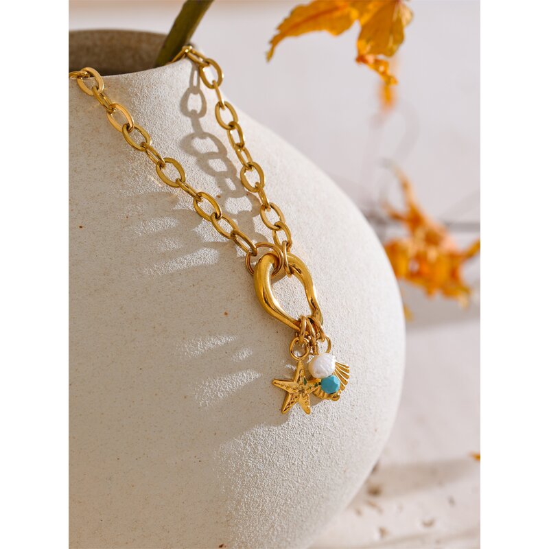 Pearl Turquoise Bracelet Manufacturer - JINYOU 5512 New Arrival Natural 18k Plated