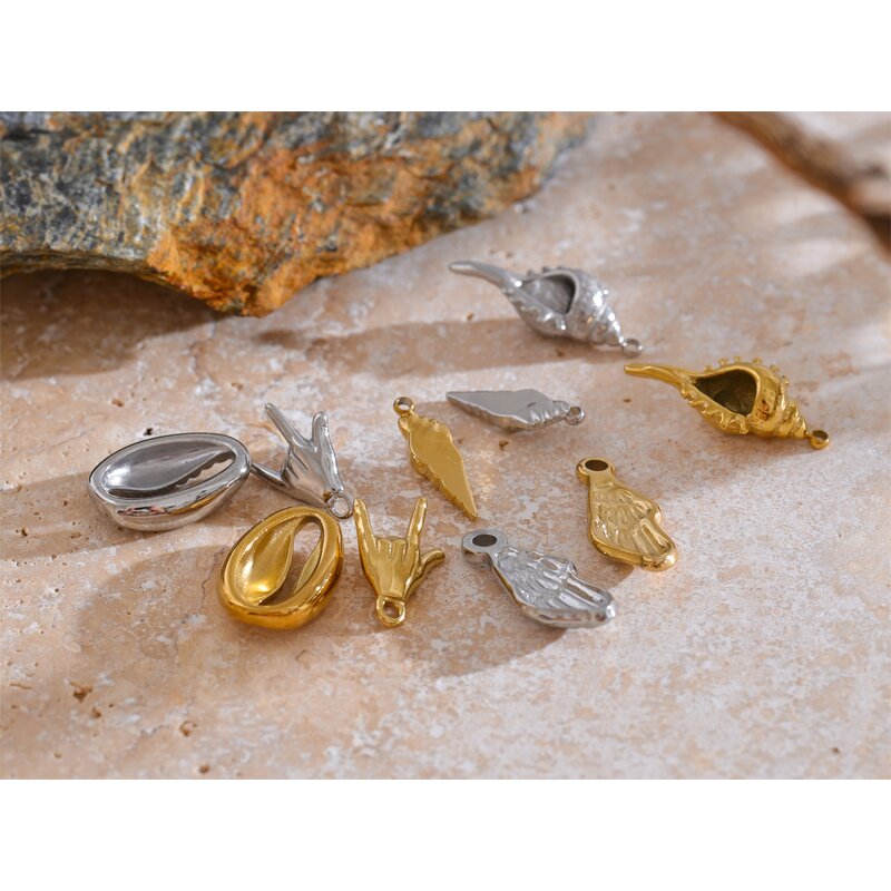 Conch Shell Charm Manufacturer - JINYOU 0110 Trendy Stainless Steel Metal