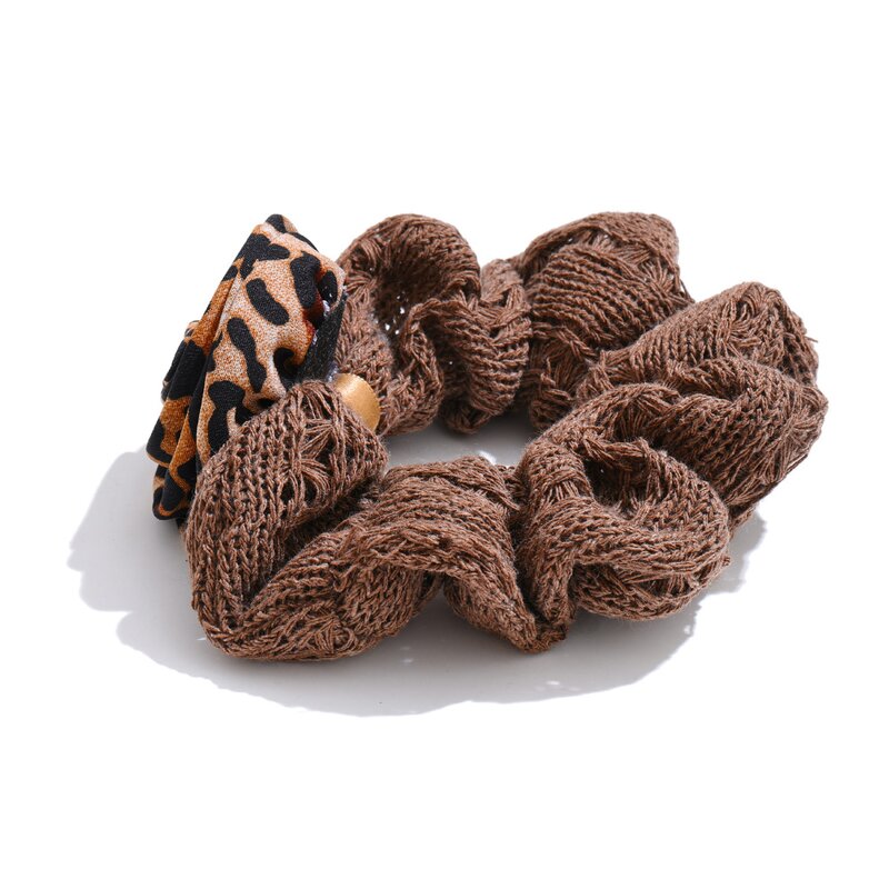 Floral Hair Ties Manufacturer - JINYOU 0028 Fashion Polyester Fabric Leopard