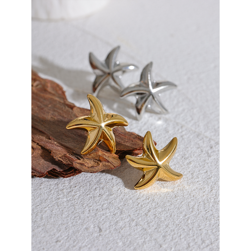 Metal Starfish Stud Earrings Supplier - JINYOU 1410 Waterproof Stainless Steel