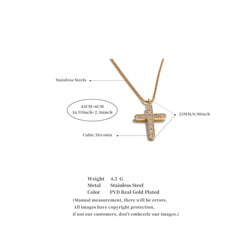 Cross Pendant Necklace Manufacturer - JINYOU 5210 New Arrival 18K Gold Plated