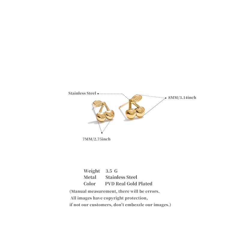 Metal Cherry Earrings Supplier - JINYOU 2322 Hot Style 316L Stainless Steel
