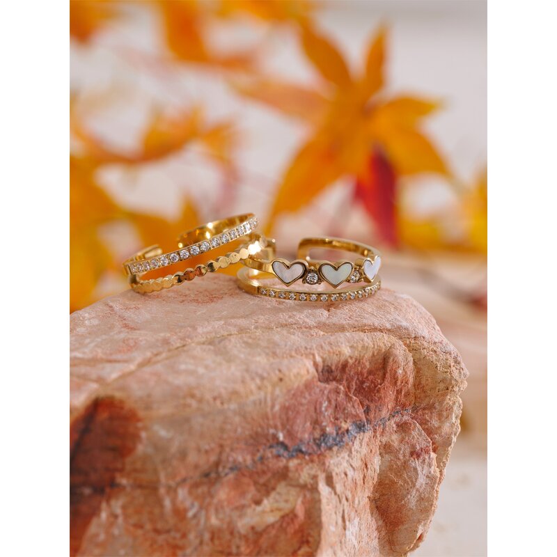 Heart Open Ring Supplier - JINYOU 5350 New Arrival Cubic Zirconia Waterproof