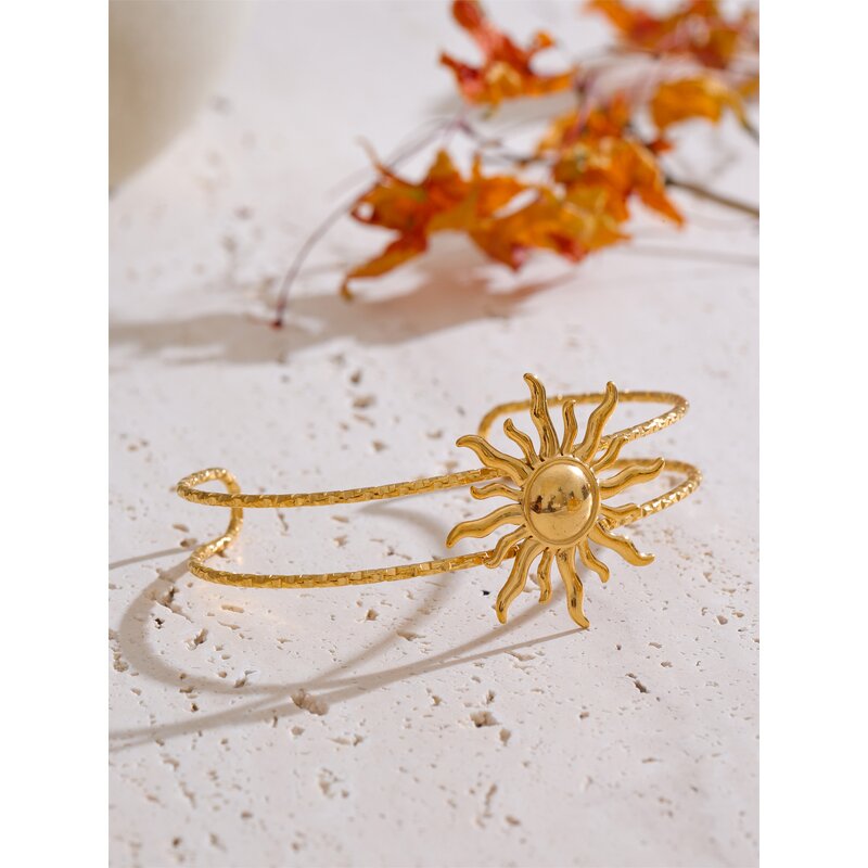 Starfish Cuff Bracelet Manufacturer - JINYOU 2726 Shell Sun Shape Metal PVD