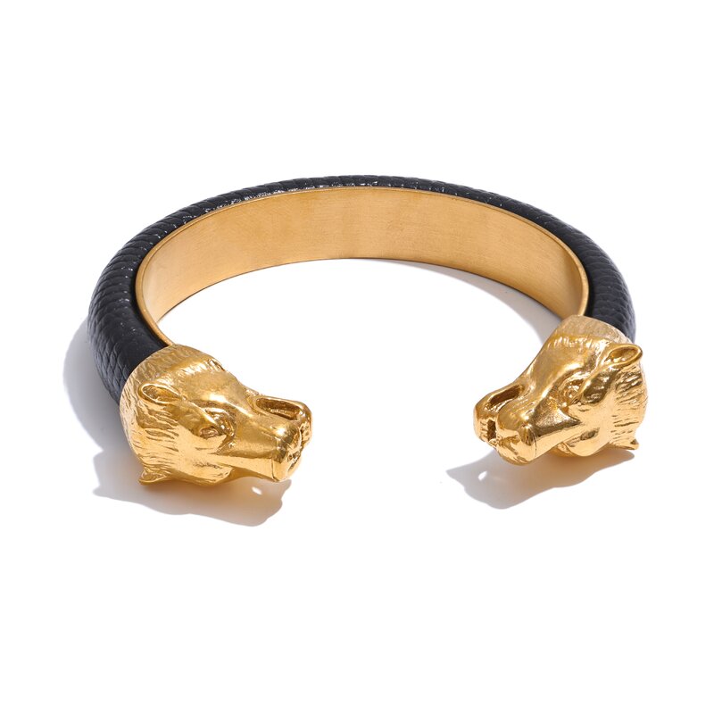 Wolf Shape Cuff Bracelet Supplier - JINYOU 5458 62mm Stainless Steel 18K