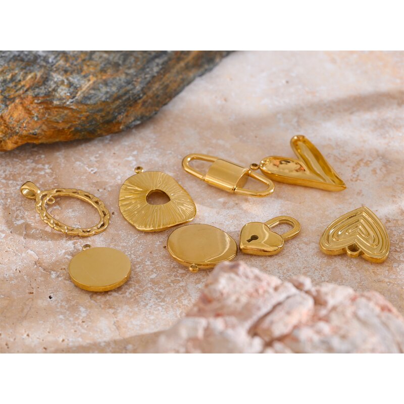 Heart Love Pendant Supplier - JINYOU 0001 Stainless Steel DIY Making