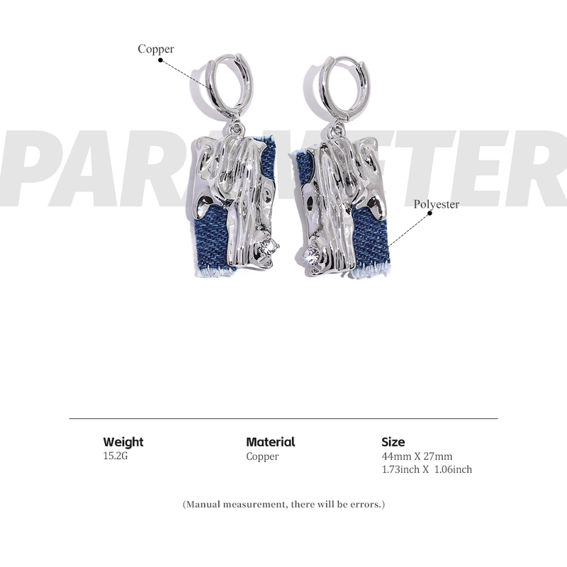 Vintage Denim Earrings Supplier - JINYOU KE001EN Originality Personality Fashion