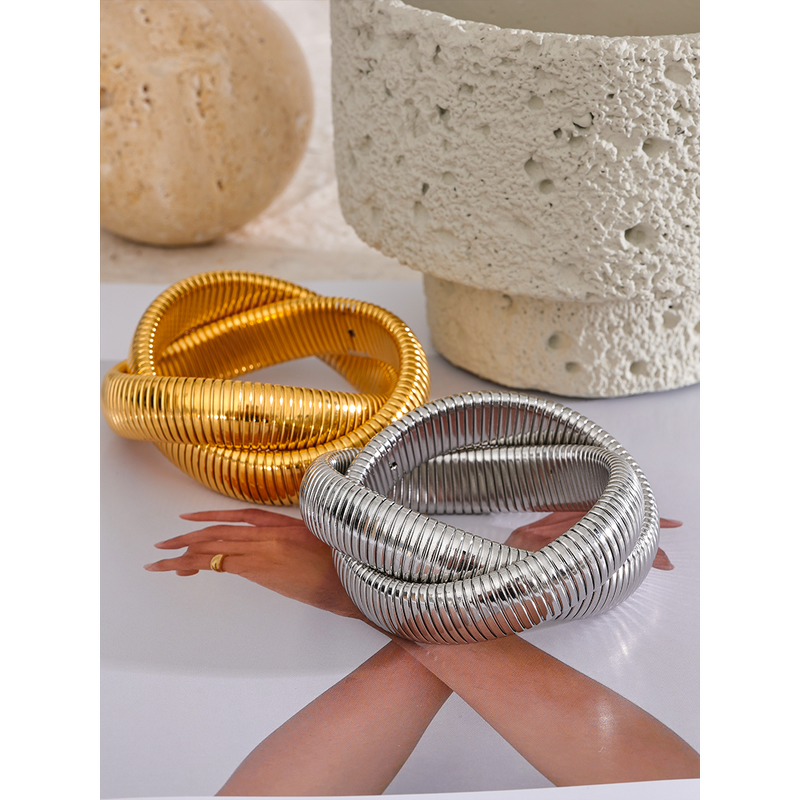 Wide Metal Bracelet Supplier - JINYOU 2366 Stainless Steel 316L Heavy Stackable