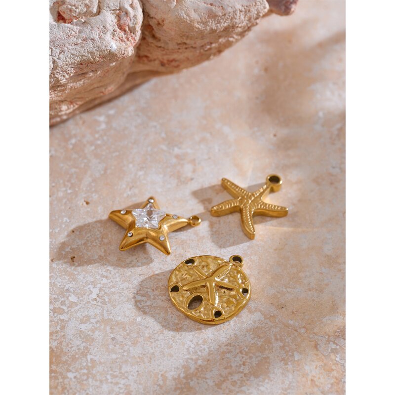 Ocean Shell Pendant Supplier - JINYOU 0110 Starfish Seahorse Conch Stainless