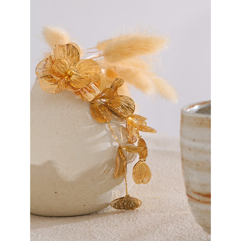 Leaf Flower Brooch Manufacturer - JINYOU 5253 Exclusive Style Stainless Steel