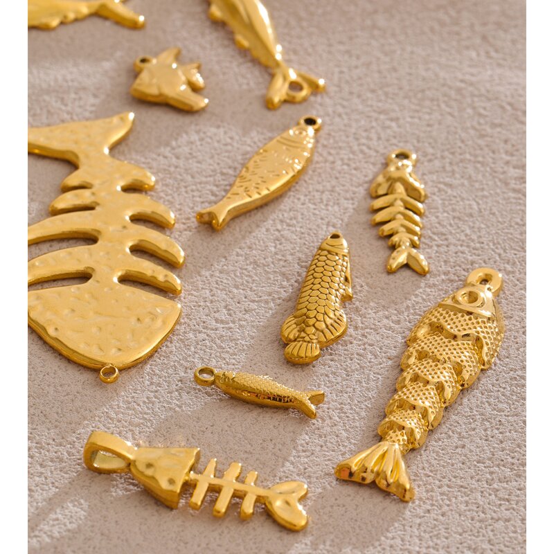 Fish Bones Pendants Supplier - JINYOU 027 Fashion Gold Plated Stainless Steel