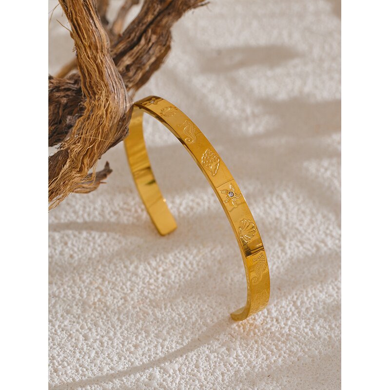 Beach Open Bracelet Supplier - JINYOU 4060 Ocean Element Stainless Steel