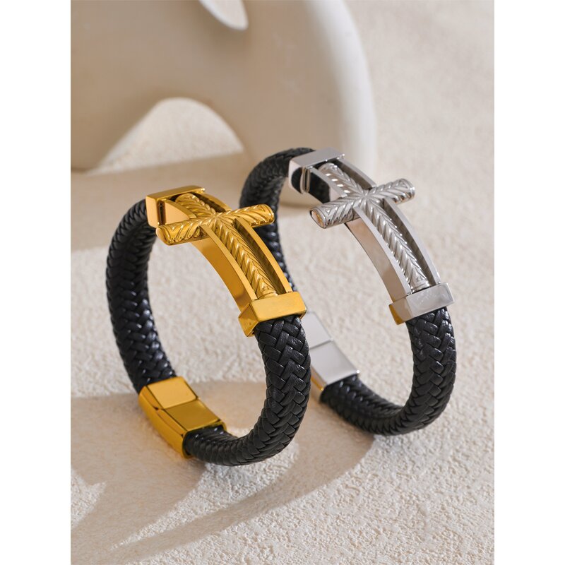 Cross Wide Bracelet Supplier - JINYOU 5427 New Arrival 67mm Stainless Steel