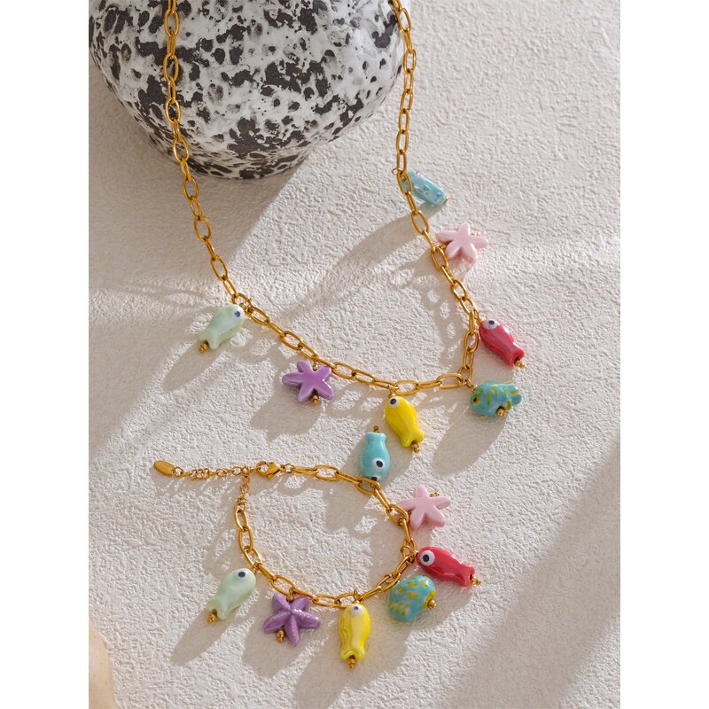 Ceramic Jewelry Set Manufacturer - JINYOU 4945 New Arrival Cute Colorful