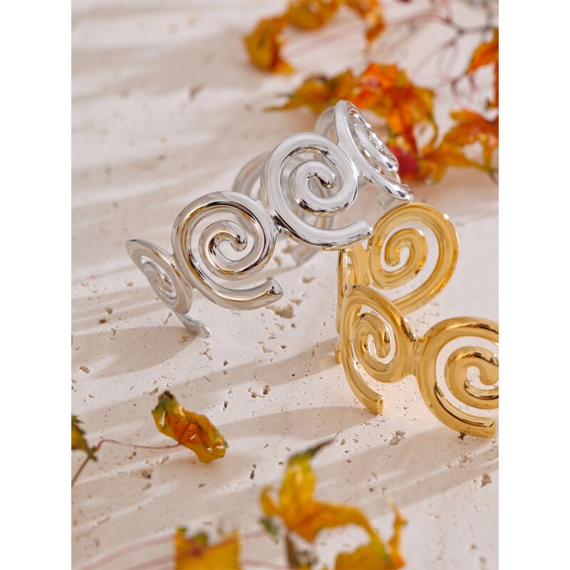 Ocean Style Cuff Bracelet Supplier - JINYOU 5334 Smooth 18k Gold Plated PVD