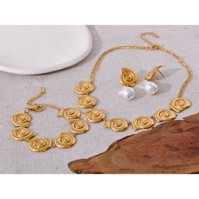 Simulated Pearls Earrings Manufacturer - JINYOU 2599 Stainless Steel Shell Baroque