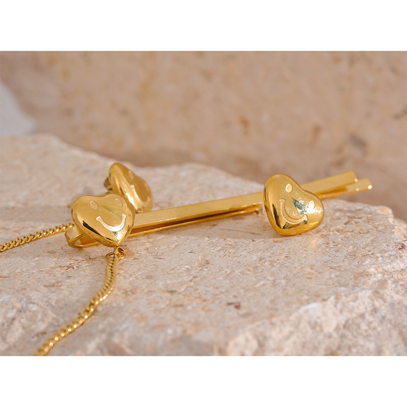 Hair Clip Earrings Supplier - JINYOU 2002 Fashion Young Stainless Steel Heart