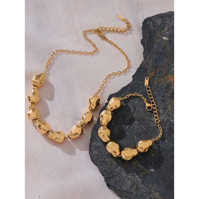 Statement Jewelry Set Manufacturer - JINYOU 2964 Waterproof Stainless Steel Gold