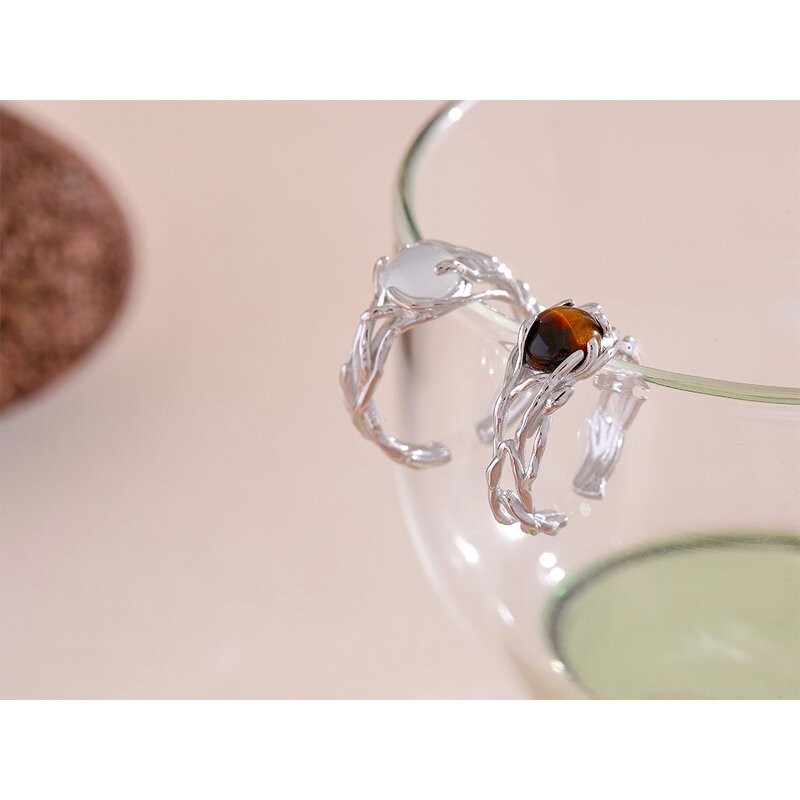 Natural Stone Ring Supplier - JINYOU 099 High Quality Geometric S925 Sterling