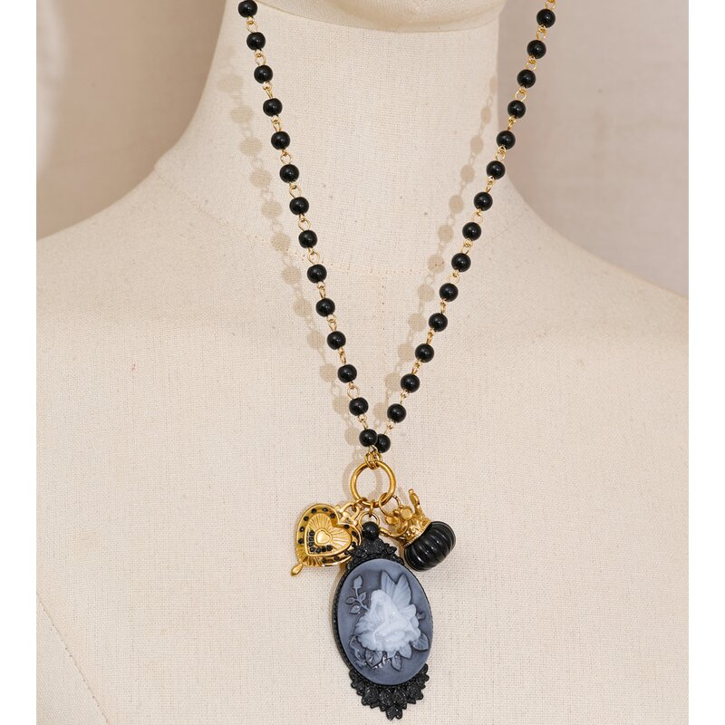 Vintage Rose Necklace Manufacturer - JINYOU 2213 Dark Series Resin White