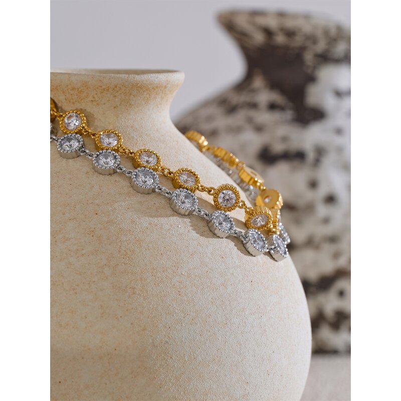 Zircon Jewelry Set Supplier - JINYOU 4941 New Arrival Chain Bracelet Earrings