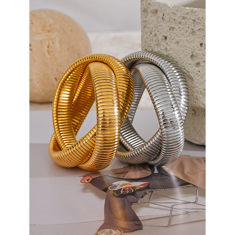 Wide Metal Bracelet Supplier - JINYOU 2366 Stainless Steel 316L Heavy Stackable