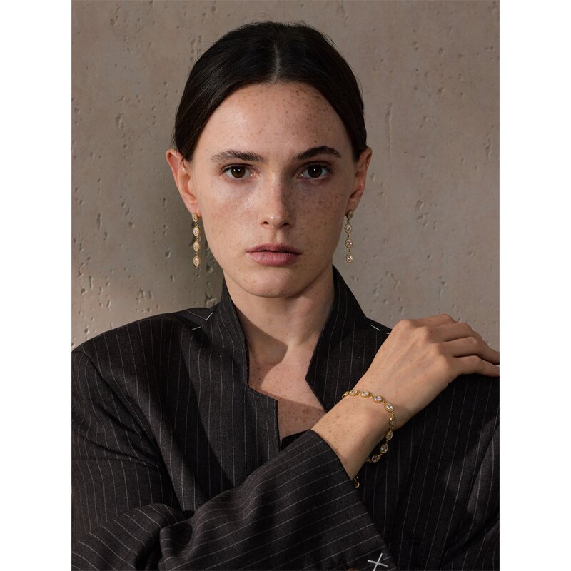 Zircon Jewelry Set Supplier - JINYOU 4941 New Arrival Chain Bracelet Earrings