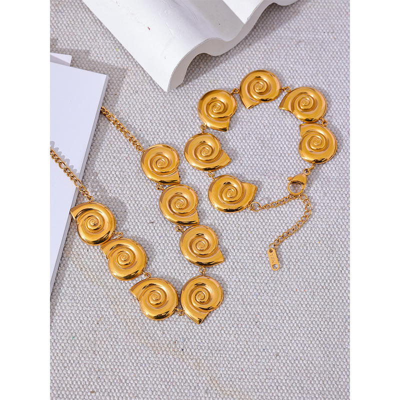 Shell Chain Set Manufacturer - JINYOU 2733 Stainless Steel Drop Necklace